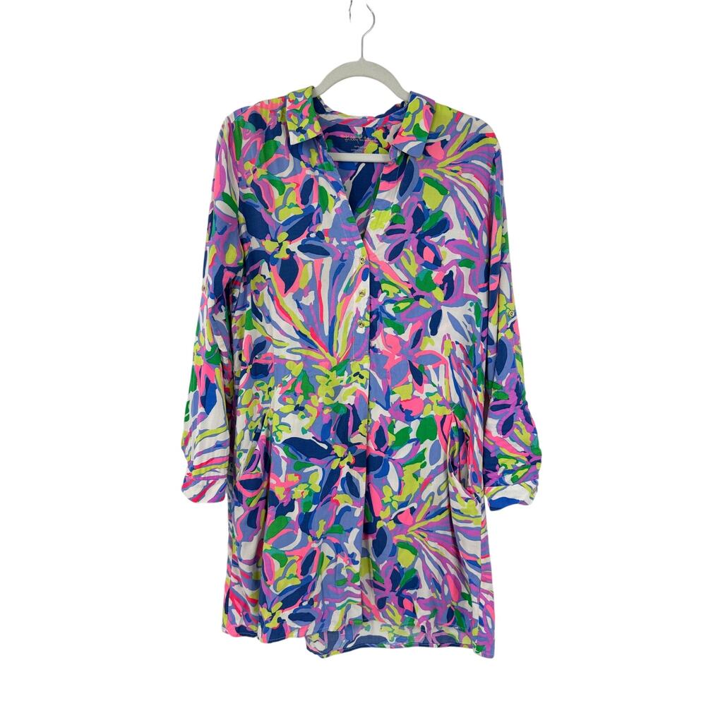 Lilly Pulitzer Womens Tunic Dress Size S in Havin a Blast Tropical Colorful